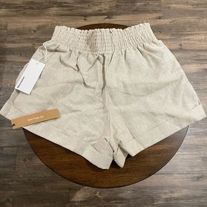 Reformation Nashville Linen Shorts Oatmeal XS